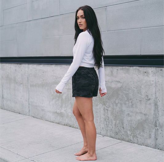 Black Camo Heather Shorts