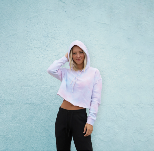 Tie Dye Crop Top Hoodie | Premium Print-On-Demand Streetwear